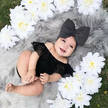0-18M Yenidoğan Bebek Kız Romper Dantel Ruffles Tulum Yaz Kapalı Omuz Sunsuit Tulum Bebek Yürüyor Bebek Kostümleri