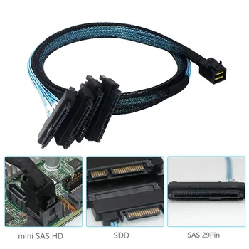 0.5 m / 1 m MiniSAS HD SFF-8643 36 P 4SFF-8482 29 15 P SAS SATA Güç Adaptörü Kablosu Katı Hal Sürücü Kablosu SATA Sabit Disk