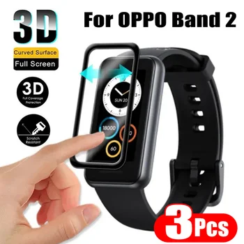 1-3 adet 3D Kavisli Film Oppo Band 2 için Ekran Koruyucular Anti-scratch koruyucu film Kapak için Oppo Band 2 Smartwatch Aksesuarları