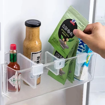 1/4 adet Buzdolabı Depolama bölme paneli Geri Çekilebilir Plastik Bölücü Depolama Ateli Mutfak Şişe Can Raf Organizatör Rafları