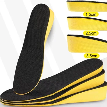 1.5-3.5 cm Yükseklik Artış Tabanlık Rahat Nefes Şok Emme Boost Ayakkabı Pedleri Yumuşak Ortopedik Astarı Erkekler Kadınlar için