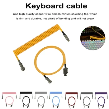 1.5 m Klavye Kablosu Tip C USB Sarmal Kablo Elektroliz bağlantı Yayı Havacılık Balıkçılık Net Örgü Tel Masaüstü Bilgisayar için