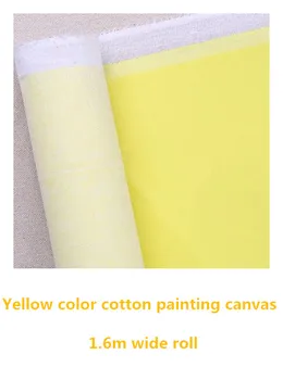 1.61 m genişliğinde sarı renk astarlı tuval saf pamuk boyama doğrudan malzeme 60in