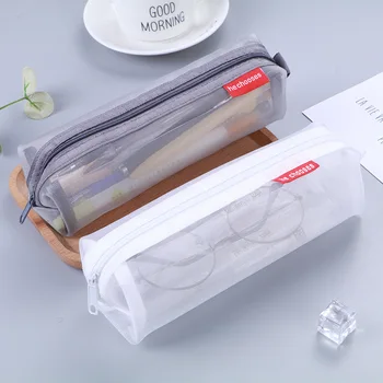 1 Adet Lytwtw Yaratıcı Örgü Şeffaf Sevimli 3D Taşınabilir Kalem Kalem kılıf çanta Okul Ofis Malzemeleri Kırtasiye Çantası