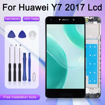 1 ADET Test 5.5 İnç Y7 Başbakan 2017 Ekran Için Huawei Y7 2017 Lcd dokunmatik Panel Sayısallaştırıcı Mate 9 Lite Ekran Meclisi İle Çerçeve