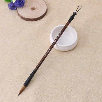 1 ADET Çin Kaligrafi Fırçaları Kalem Kurt Saç Yazı Fırçası Ahşap Saplı S / M / L