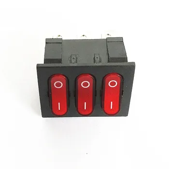 1 adet Üçlü 2-dişli 9-pin kırmızı ışık ile Üçlü gemi şeklinde güç anahtarı 3-in 1 kombine rocker anahtarı