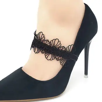 1 Çift Kadınlar Dantel Ayak Bileği Ayakkabı Kemer Paketi Ayakkabı Bandı yüksek topuklu ayakkabılar Kemer Elastik Ayakkabı Bağı Toka Hiçbir Ciltleme Aksesuarları