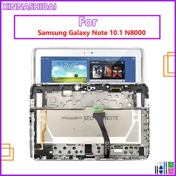10.1 inç lcd ekran Samsung Galaxy Not 10.1 İçin N8000 N8010 N8013 lcd ekran dokunmatik ekranlı sayısallaştırıcı grup Çerçeve İle