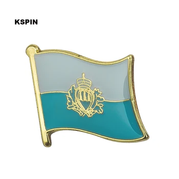 10 adet bir lot San Marino Ulusal Afiş Rozetleri Metal Pin Giysi Rozet Makara Çoğaltma Paralar KS-0161
