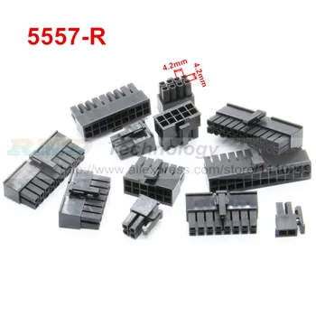 10 adet / grup 5557 - R 5557 4.2 mm Siyah Otomotiv kablo demeti konnektörü erkek 2-24 pin PC / bilgisayar grafik kartı PCI-E Güç