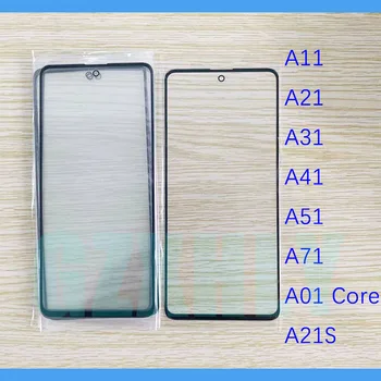 10 Adet / grup Samsung Galaxy A01 Çekirdek A11 A21 A31 A41 A51 A71 A21S Dokunmatik Ekran Ön Cam Panel LCD Dış Lens camı