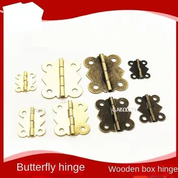 10 Adet Mücevher Kutusu Süslemeleri Menteşe Vidalı Mobilya Parçaları Antika Dolap Çekmece Mini Kelebek Kapı Menteşeleri