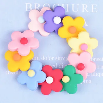 10 adet Sevimli Dıy Reçine Mini Çiçek Serisi Minyatür Aksesuarları Cabochons Flatback Kawaii Scrapbooking Dollhouse Bezemeler