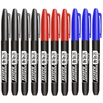 10 Adet / takım keçeli kalem Su Geçirmez işaretleyici kalem Orta Noktası 1.5 mm Kalem İşaretleyici Siyah Mavi Kırmızı Mürekkep Sanat Malzemeleri