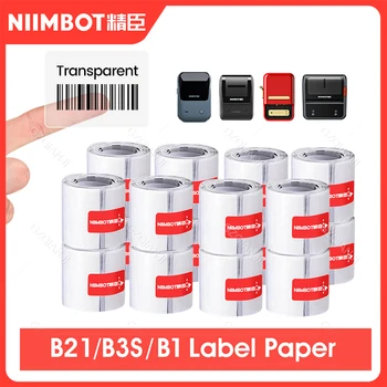 10 Rulo Niimbot B21 B203 B1 B3S Şeffaf Etiket bant kağıt rulolar Su Geçirmez Anti-Yağ Yırtılmaya Dayanıklı Etiket Çizilmeye Dayanıklı