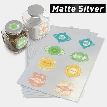 10 Yaprak Mat Gümüş Yazdırılabilir vinil yapışkan çalışma Mürekkep Püskürtmeli Yazıcı için Su Geçirmez Kendinden yapışkanlı Baskı Kağıdı DIY Paket Etiket