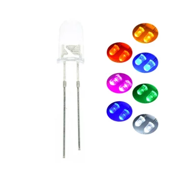 100 adet Beyaz LED 5MM Beyaz ışık yayan diyot Beyaz dönüş Beyaz Saydamları Yuvarlak DIP led lamba F5 Süper Parlak