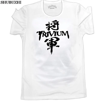 100 % Pamuk O-Boyun özelleştirilmiş T-shirt Yeni Gelenler Erkek Trivium * Kanji Japonya Logo Metal Rock Grubu Baskılı T Gömlek euro boyutu