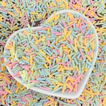 100g Macaron Karışık Uzun Şeker Sprinkles Polimer Kil Dilimleri Sprinkles Sanat Mobil Dekorasyon DIY El Sanatları Dolgu Aksesuarları