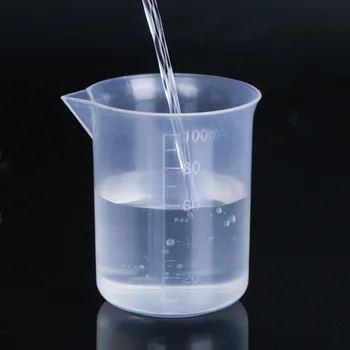 100ml Ölçüm Kabı Şeffaf Ölçekli Plastik ölçüm kabı Laboratuvar Kimyasal Ölçüm kulpsuz fincan Mutfak Bar Malzemeleri
