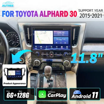11.8 İnç Toyota Alphard İçin 30 2015-2021 Araba Multimedya Oynatıcı GPS Navigasyon Radyo Stereo 8 Çekirdekli Android 11 6 + 128G Carplay 4G