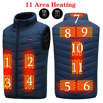 11 Alanlar ısıtmalı yelek ısıtmalı ceket erkek kadın elektrikli ısıtma yelek termal yelek sıcak kış ısıtmalı giysiler kendinden ısıtma yelek