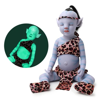 12/20 inç Disney Avatar Yeniden Doğmuş Bebek Karanlık Taklit Bebek Odası Dekor Biyonik Yumuşak Silikon Tam Vücut Emaye Bebek