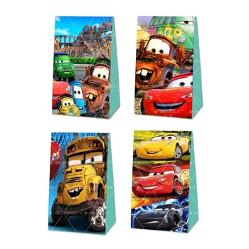 12 adet Disney Yıldırım McQueen Arabalar Çocuk Doğum Günü Partisi Malzemeleri Hediyeler Kağıt hediye keseleri Şeker Çantası Çocuk Favor Bebek duş dekorasyonu