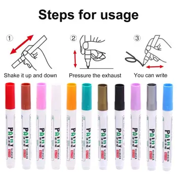 12 Adet işaretleme kalemleri Kolay Renk Çeşitli Renkler Pürüzsüz Yazma Mürekkep Kalem Solmaz Kolayca Doldurun boya kalemi Ev/Aile için