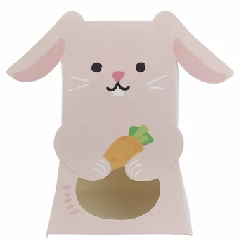 12 adet sevimli tavşan hediye şeker kutusu kutusu Çocuklar Doğum Günü Partisi Dekorasyon Bebek Duş Kağıt Hediye Çikolata Çantası Pencere İle Parti Favor