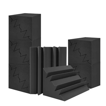 12 Paket Akustik Köpük Yüksek Yoğunluklu Ses Panelleri Yalıtım 12X7X7 İnç Ses Emici Köpük Stüdyoları İçin Ev
