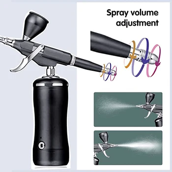 15-27psı Taşınabilir hava fırçası seti Seti 0.3 mm Memesi Akülü hava fırçası seti Tırnak Airbrush Makinesi püskürtme tabancası Makyaj Kek Dekorasyon için