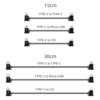 15cm / 30cm Tip C Tip C Veri Kablosu Akıllı Telefon / Masa DJI Mini 2 / Hava 2 / Cep 2 / Osmo Cep / FPV Gözlük v2