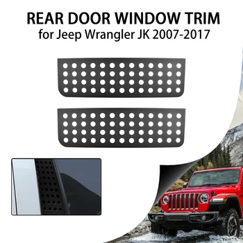 2 ADET Alüminyum Alaşım Araba Arka Kapı pencere camı Paneli Trim Jeep Wrangler JK 2007-2017 için Araba Aksesuarı