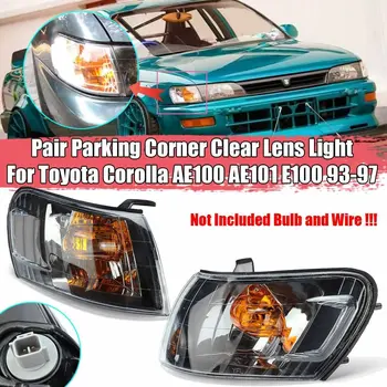 2 ADET Araba Ön köşe Lambası ışıkları Lens Siyah Toyota Corolla için AE100 E100 AE101 1993-1997 Sinyal Lambası Yok Kablo Demeti