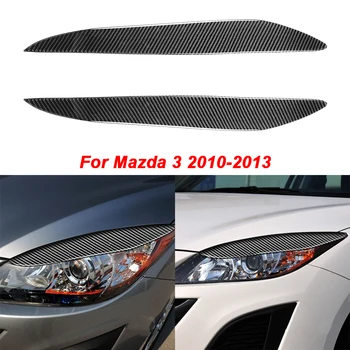 2 adet Far Kaş Göz Kapağı Kapağı Aşınmaya Dayanıklı Mazda 3 için Fit 2010 2011 2012 2013 Karbon Fiber Dış Dekorasyon