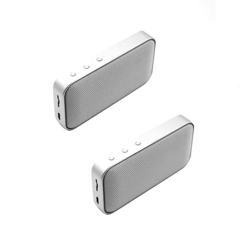 2 Adet / grup Taşınabilir Kablosuz Açık Mini Cep Ses Ultra ince Bluetooth Hoparlör Hoparlör Desteği TF Kart USB Şarj Edilebilir