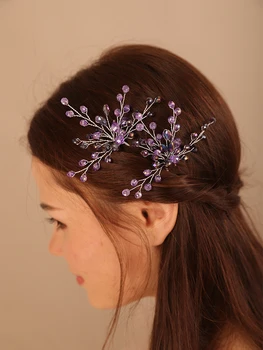 2 ADET Kristal Düğün Headdress Gelin Tokalar Kadınlar için Şapkalar El Yapımı Gelin saç aksesuarları Moda Kızlar Tiara Başlığı