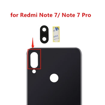 2 adet Xiaomi Redmi için Not 7 / Note7 Pro Kamera Cam Lens Arka Arka Kamera Cam Lens Değiştirme Onarım Yedek parça Tutkal ile