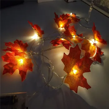 2 M 3 M LED Noel Şükran Hasat Festivali Kutlamak Parti Dekorasyon Sonbahar Akçaağaç Yaprağı Şekli peri dize ışıkları