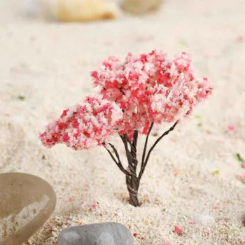 20 adet Sakura Ağacı Modeli Çiçekli Kiraz Ağacı Bitki Modelleri Ağacı Demiryolu Düzeni Sahne Dekorasyon DIY Peyzaj Bahçe Malzemeleri