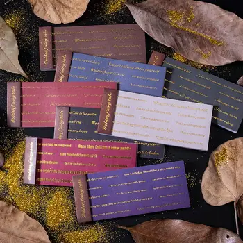 20 Paket Toptan Altın Bronzlaşmaya çıkartma kitabı Peri Renkli İngilizce Malzeme Dekoratif Kelime Scrapbooking Taban Kağıt 130 * 85mm