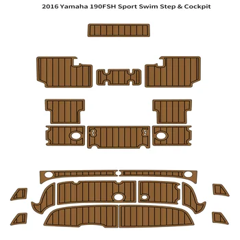 2016 Yamaha 190FSH Spor Yüzmek Platformu Kokpit Ped Tekne EVA Köpük Tik Kat Mat Destek Kendinden Yapışkanlı SeaDek Gatorstep Tarzı