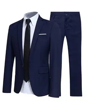 2020 Son Lacivert Erkek Takım Elbise 2 parça Terzi Renkli Düğün Balo Takım Elbise Terno Masculino Erkek Takım Elbise (Ceket + Pantolon + Kravat)