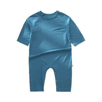 2022 Erkek Bebek Kız Pijama Setleri Şeker Renk Yürümeye Başlayan Çocuk Pamuklu Pijama Bodysuit Ev Takım Elbise 1-7Y