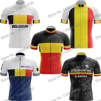 2023 Belçika Takımı Bisiklet Jersey Kısa Kollu Yaz Bisiklet Giyim Erkekler Yol Bisikleti Gömlek Bisiklet Üstleri MTB Maillot