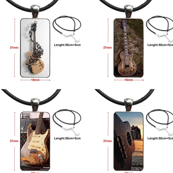 2023 Gitar Unisex Hediye İçin Moda Kolye El Yapımı Dikdörtgen Şekli Gerdanlık Siyah Hematit Kolye Takı Çok Tasarımlar