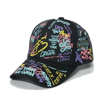 2023 Moda Mektup beyzbol şapkası Graffiti Güneş hip hop şapka Vizör Yaz Şapka Erkekler Ayarlanabilir Snapback pamuklu kasket Kadınlar için Şapkalar