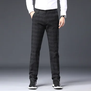 2023 Moda Yüksek Kaliteli Erkek Pantolon İlkbahar Sonbahar Erkek Pantolon Pantolon Erkek Klasik İş günlük pantolon Tam boy